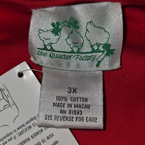 NWT Quacker Factory Red Embellished Fireworks July‎ 4th Short Sleeve Top 3X - Picture 4 of 4